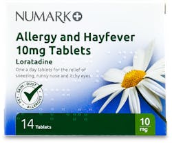 Numark Loratadine 10mg Allergy & Hay Fever 14 Tablets