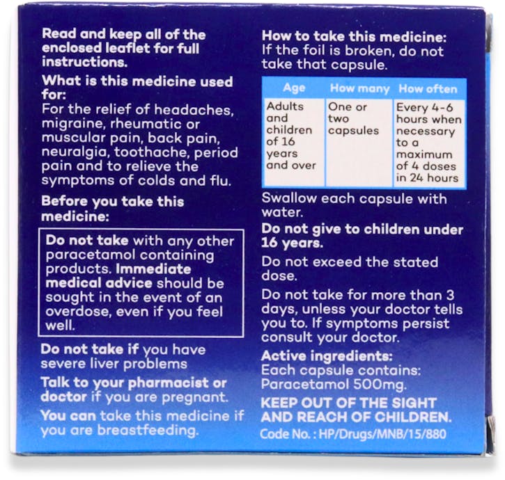 Numark Paracetamol 500mg 32 Capsules - 2
