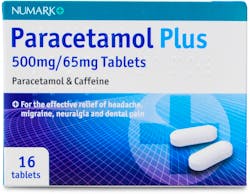 Numark Paracetamol Plus 500mg with Caffeine 16 Tablets