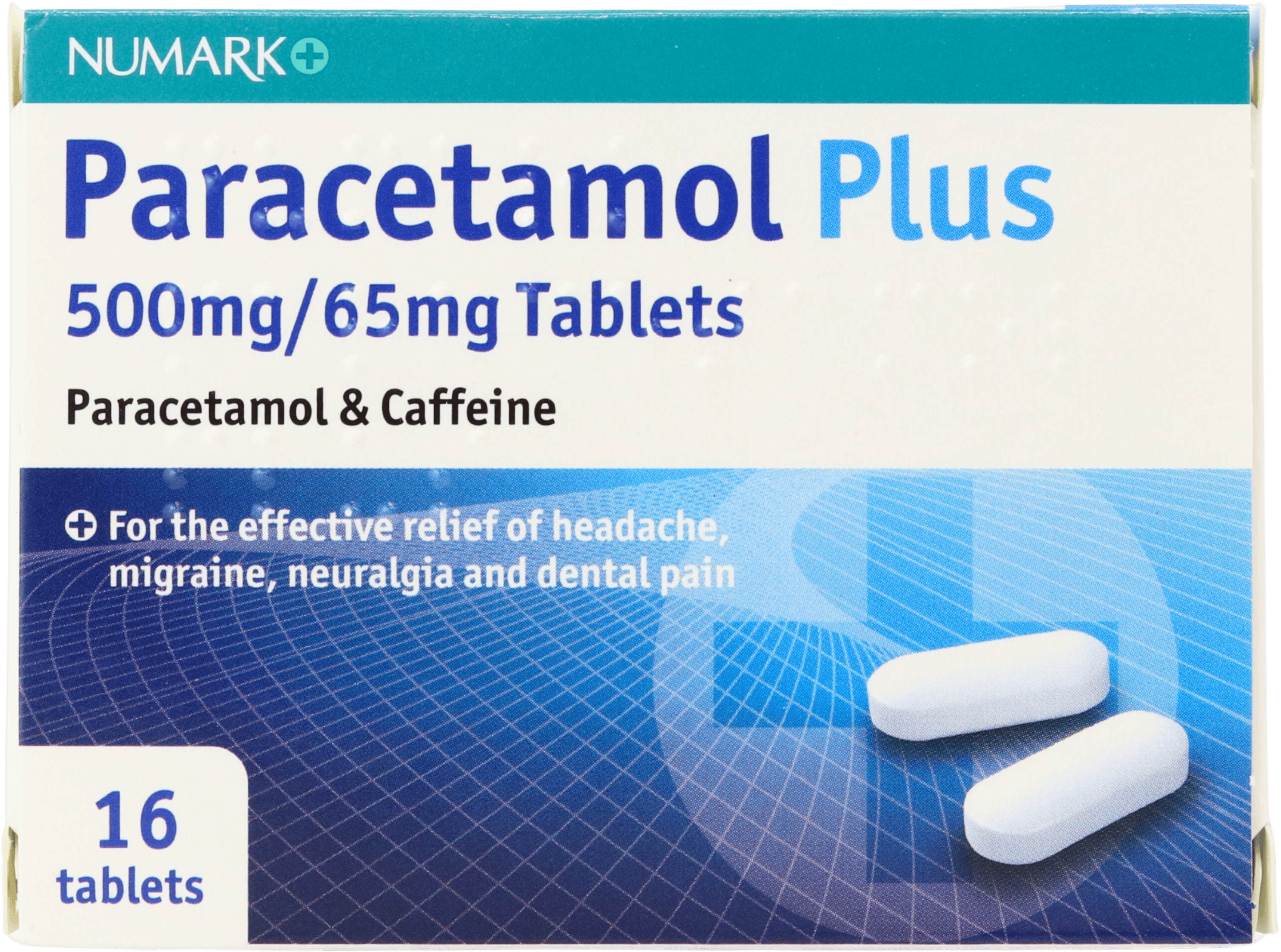 Numark Paracetamol Plus 500mg with Caffeine 16 Tablets