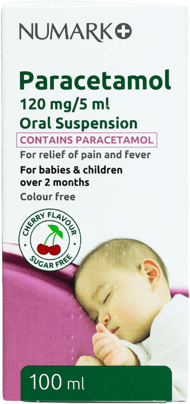 Numark Paracetamol Suspension Cherry 120mg/5ml 100ml
