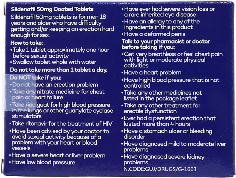 Numark Sildenafil 50mg 4 Tablets - 2