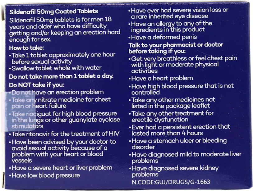 Numark Sildenafil 50mg 8 Tablets - 2