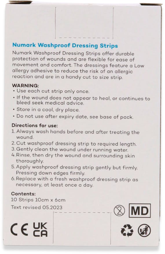 Numark Washproof Dressing Strips 10 x 6cm 10 Pack - 2