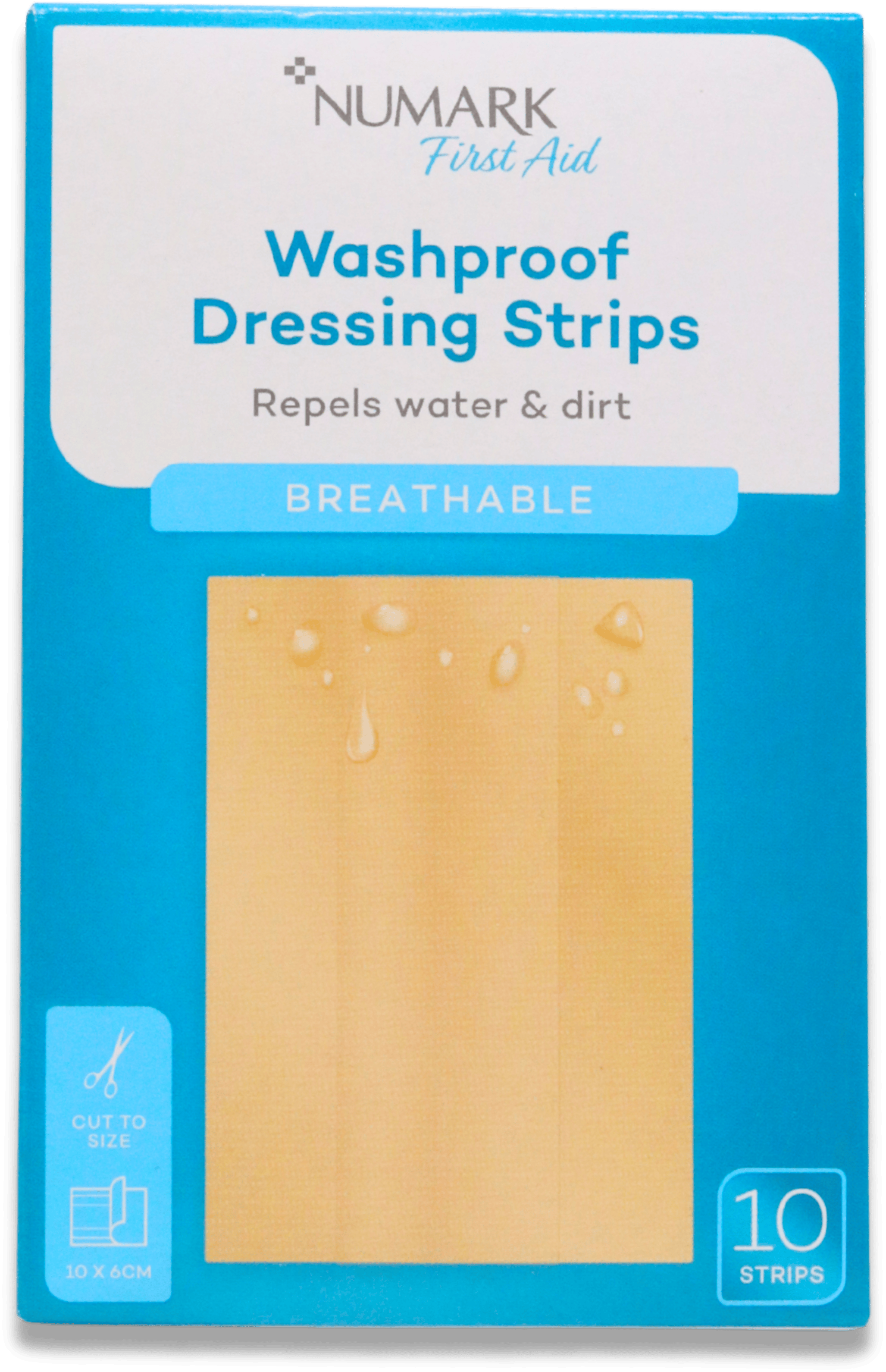 Numark Washproof Dressing Strips 10 x 6cm 10 Pack