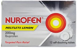 Nurofen Meltlets Lemon Self-dissolving 200mg 12 Tablets