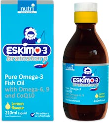 Nutri Advanced Eskimo-3 Brainsharp Pure Omega-3 Fish Oil Lemon 210ml