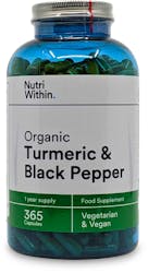 Nutri Within Organic Turmeric & Black Pepper 365 Capsules