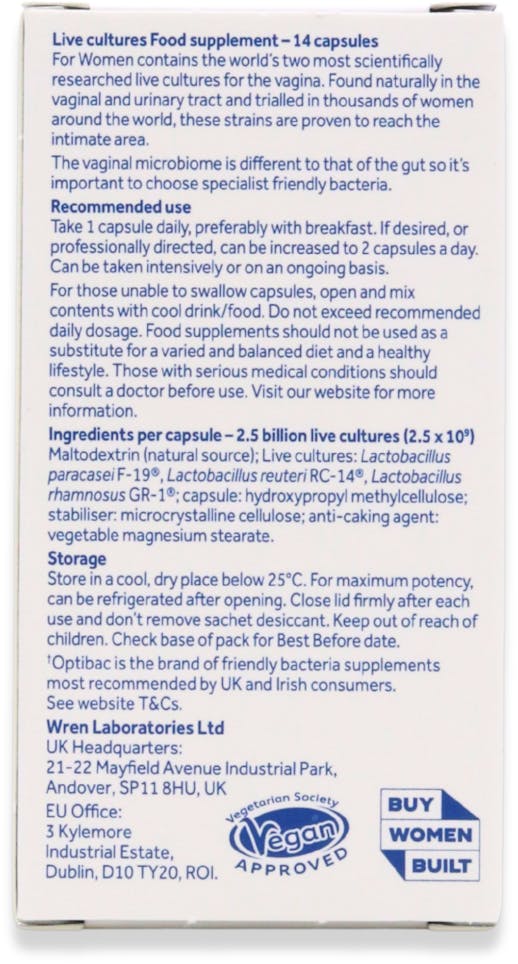 Optibac Intimate Flora for Women Probiotics 14 Capsules - 4