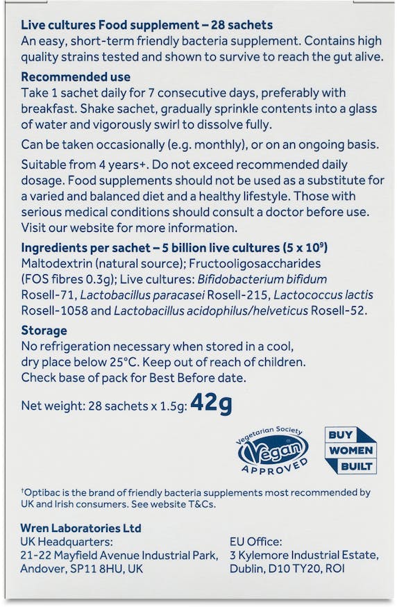 Optibac Probiotics One Week Flat 28 Sachets - 3