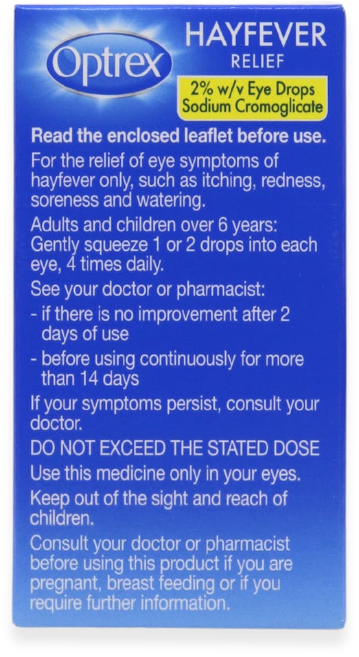 Optrex Hayfever Relief 2% w/v Eye Drops 10ml - 3