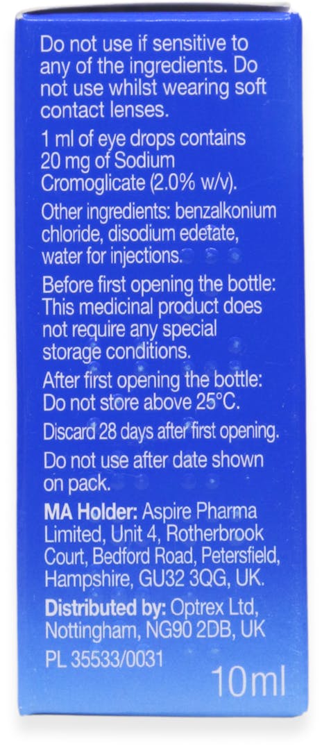 Optrex Hayfever Relief 2% w/v Eye Drops 10ml - 2