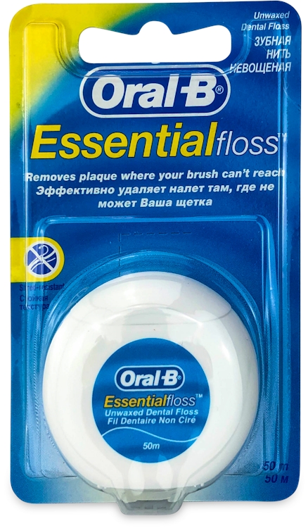 Oral-B Essential Dental Floss Unwaxed Unflavoured 50m