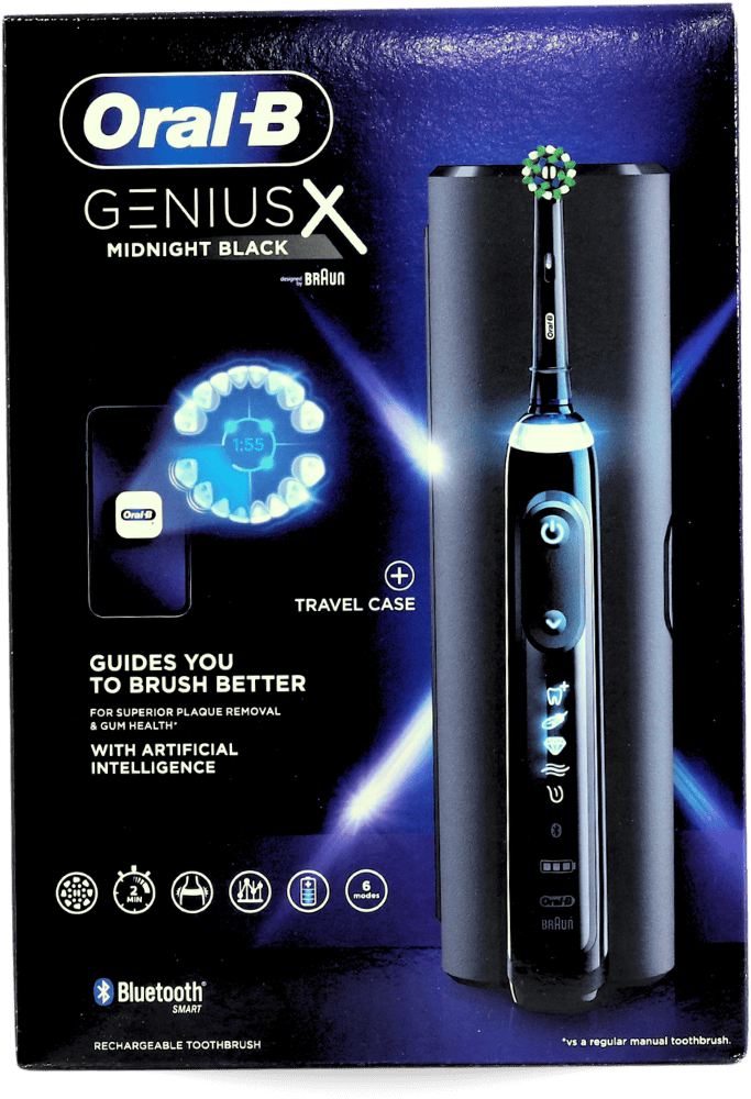 Oral-B GeniusX Midnight Black Bluetooth Electric Toothbrush