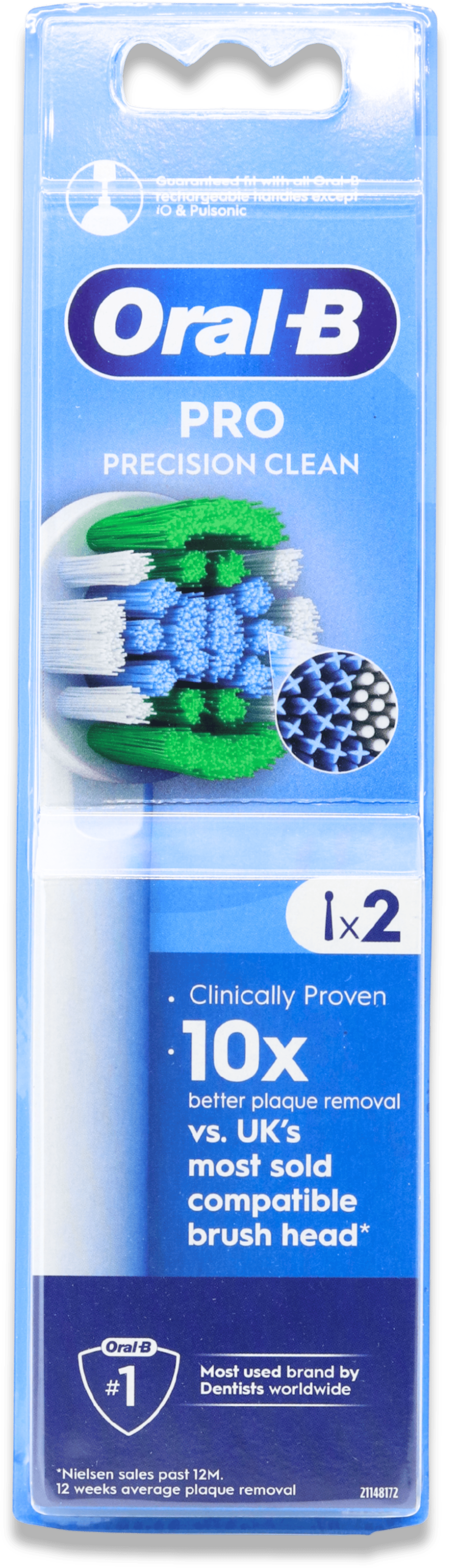 Oral-B Pro Precision Clean White Toothbrush Head Replacement 2 Pack