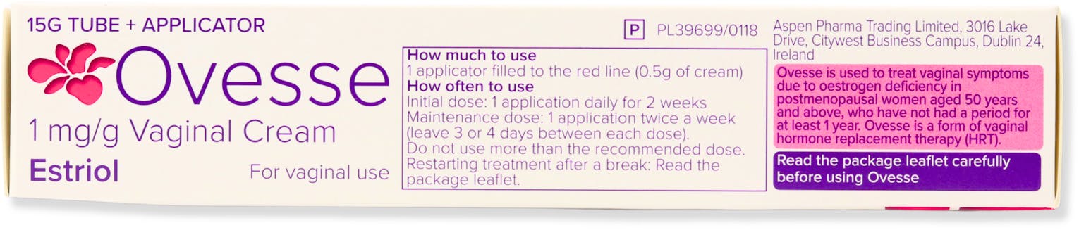 Ovesse 1mg/g Estriol Vaginal Cream 15g - 2