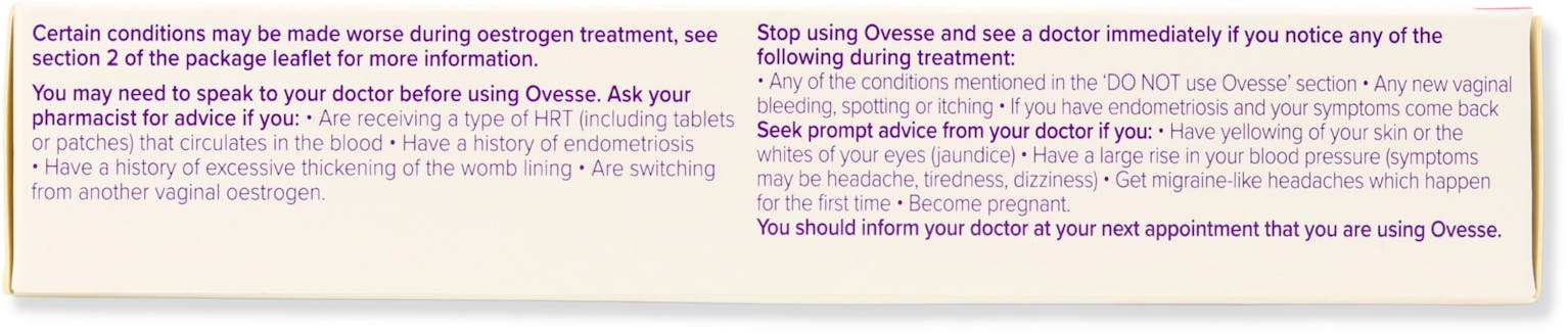Ovesse 1mg/g Estriol Vaginal Cream 15g - 4