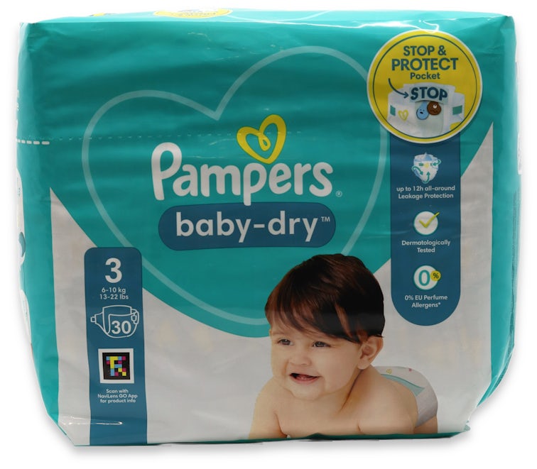 Pampers Baby Dry Nappies Size 30 Pack medino - Main Image
