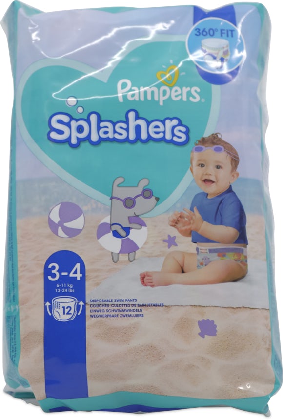 Pampers Splashers Size 3-4 Nappies 12 Pack