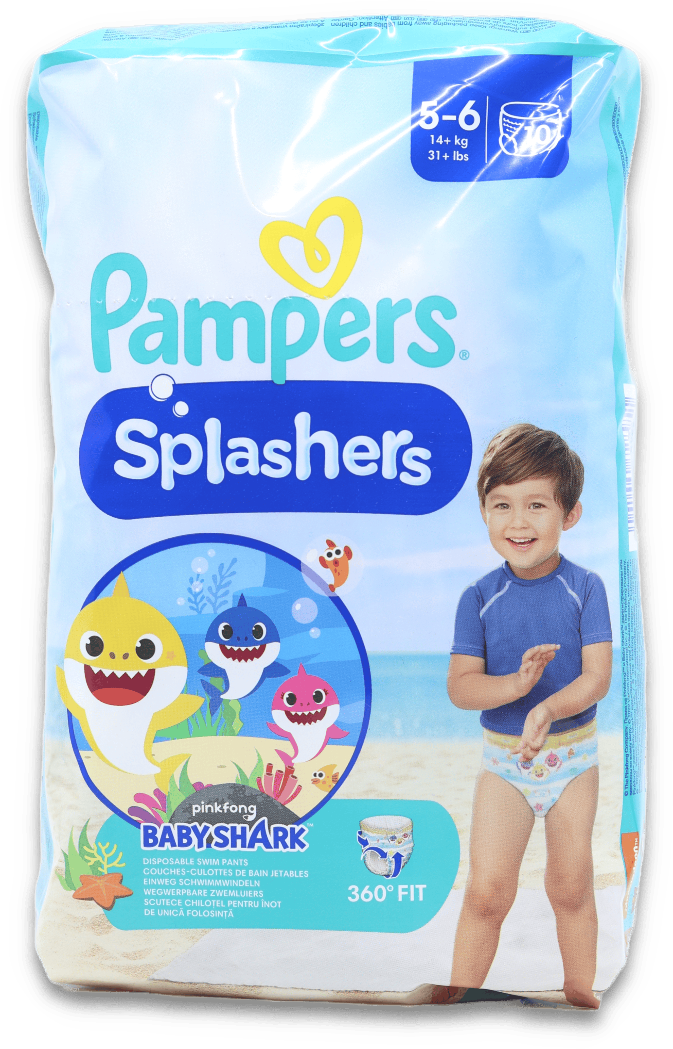 Pampers Splashers Size 5-6 Nappies 10 Pack