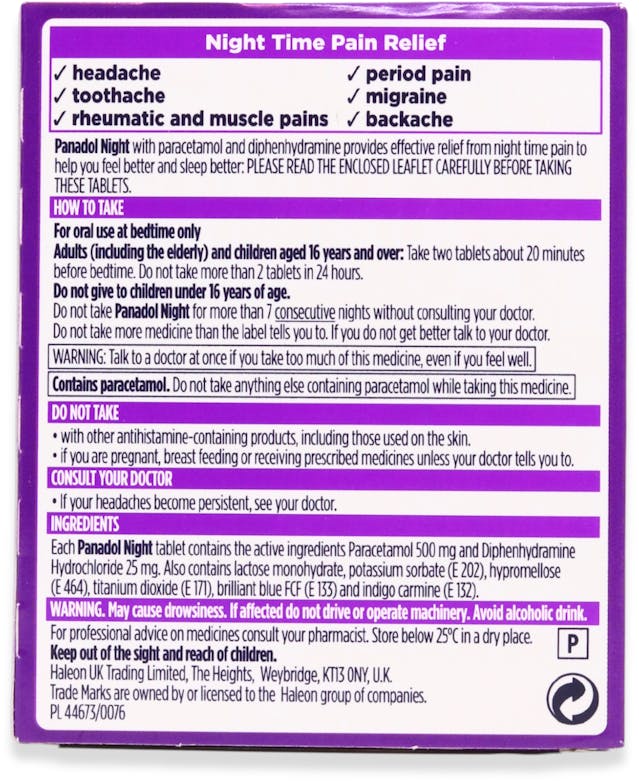Panadol Night Time Pain Relief 20 Tablets - 2