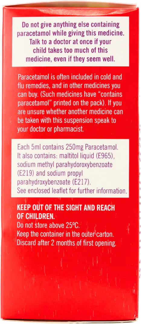 Almus Paracetamol 250mg/5ml Oral Suspension 6+ Years 100ml - 2