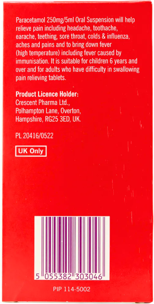 Almus Paracetamol 250mg/5ml Oral Suspension 6+ Years 100ml - 3