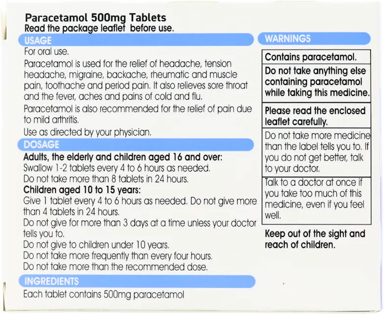 Noumed Paracetamol 500mg 32 Tablets - 2