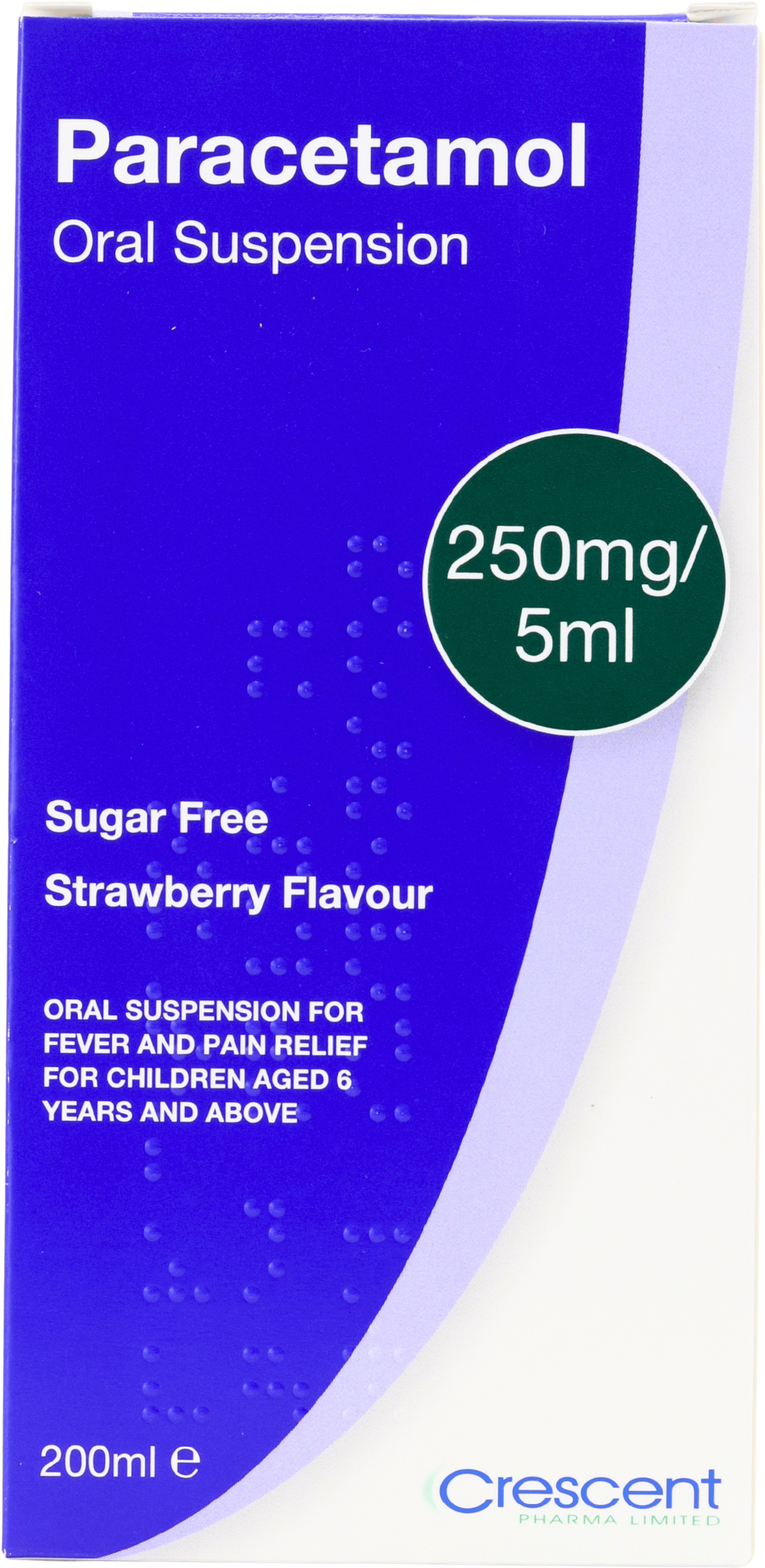 Paracetamol Oral Suspension 250mg/5ml (6+) Strawberry Flavour 200ml