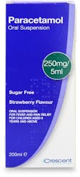 Paracetamol Oral Suspension 250mg/5ml (6+) Strawberry Flavour 200ml