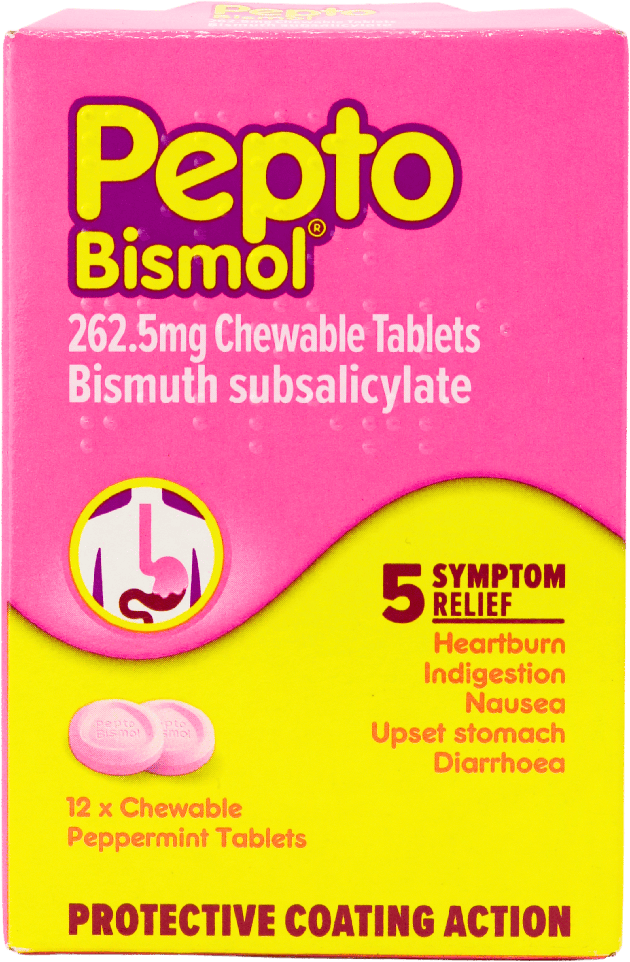 Pepto-Bismol Chewable Tablets 12 Pack
