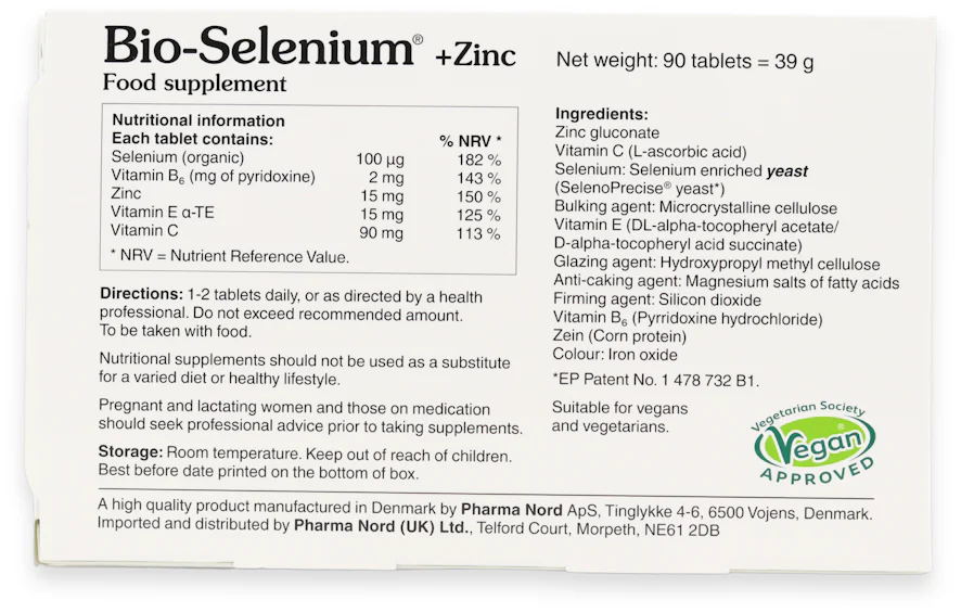 Pharma Nord Bio-Selenium + Zinc 90 Tablets | medino