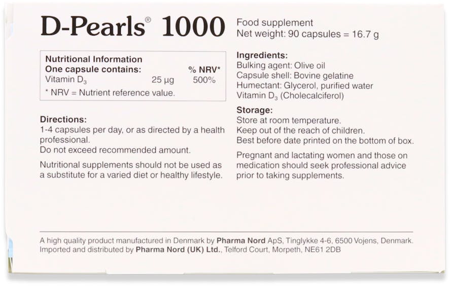 Pharma Nord D-Pearls 1000IU 25mcg 90 Capsules - 2