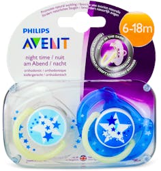 Philips Avent Night Time Soothers 6-18 Months 2 Pack