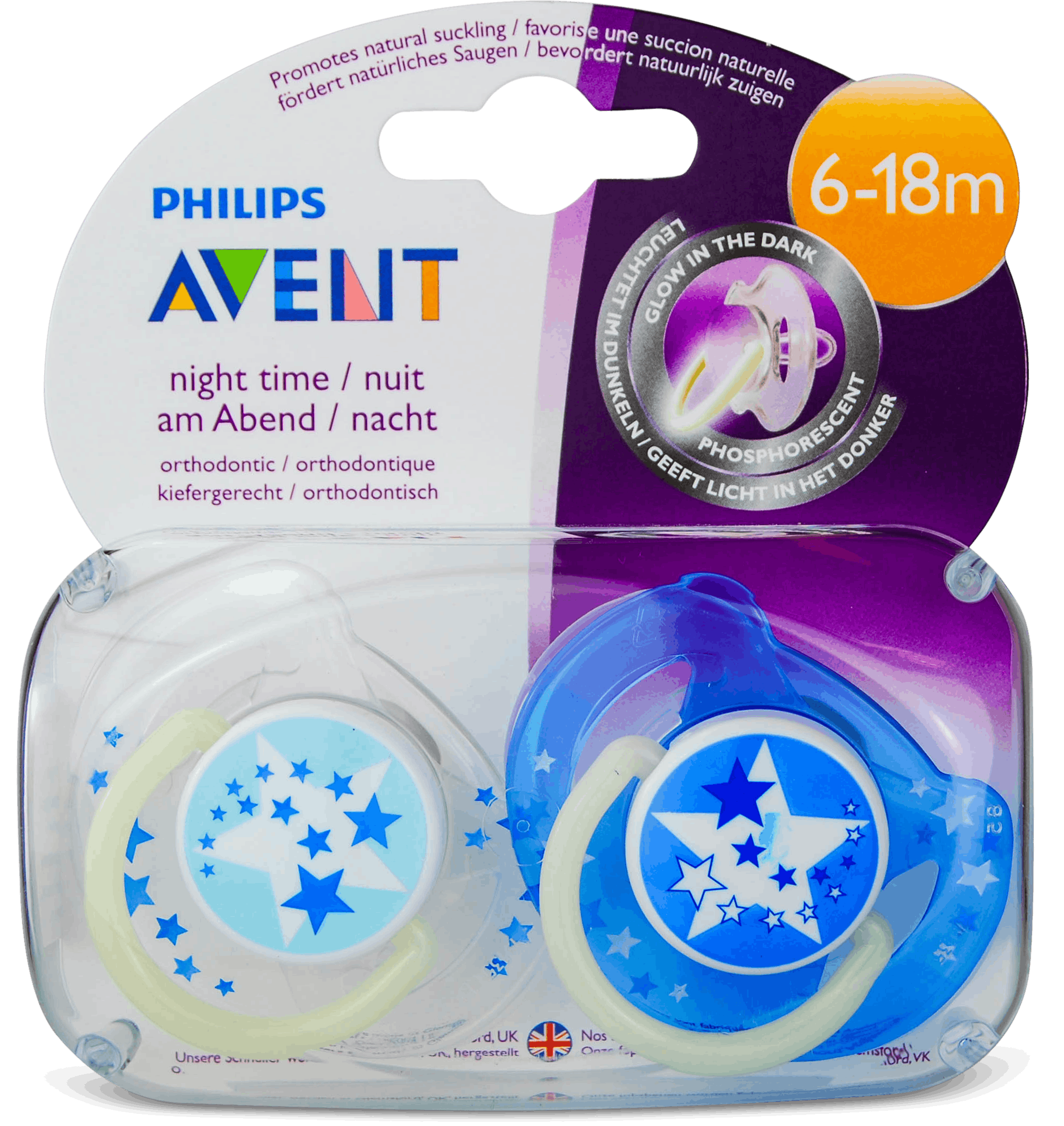 Buy Philips Avent Night Time Soothers 618m 2Pk medino