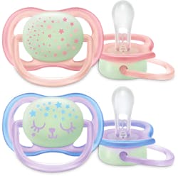 Philips Avent Soothers 0-6 Months Ultra Air Night Pink 2 Pack