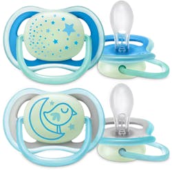 Philips Avent Soothers 6-18 Months Ultra Air Night Blue 2 Pack