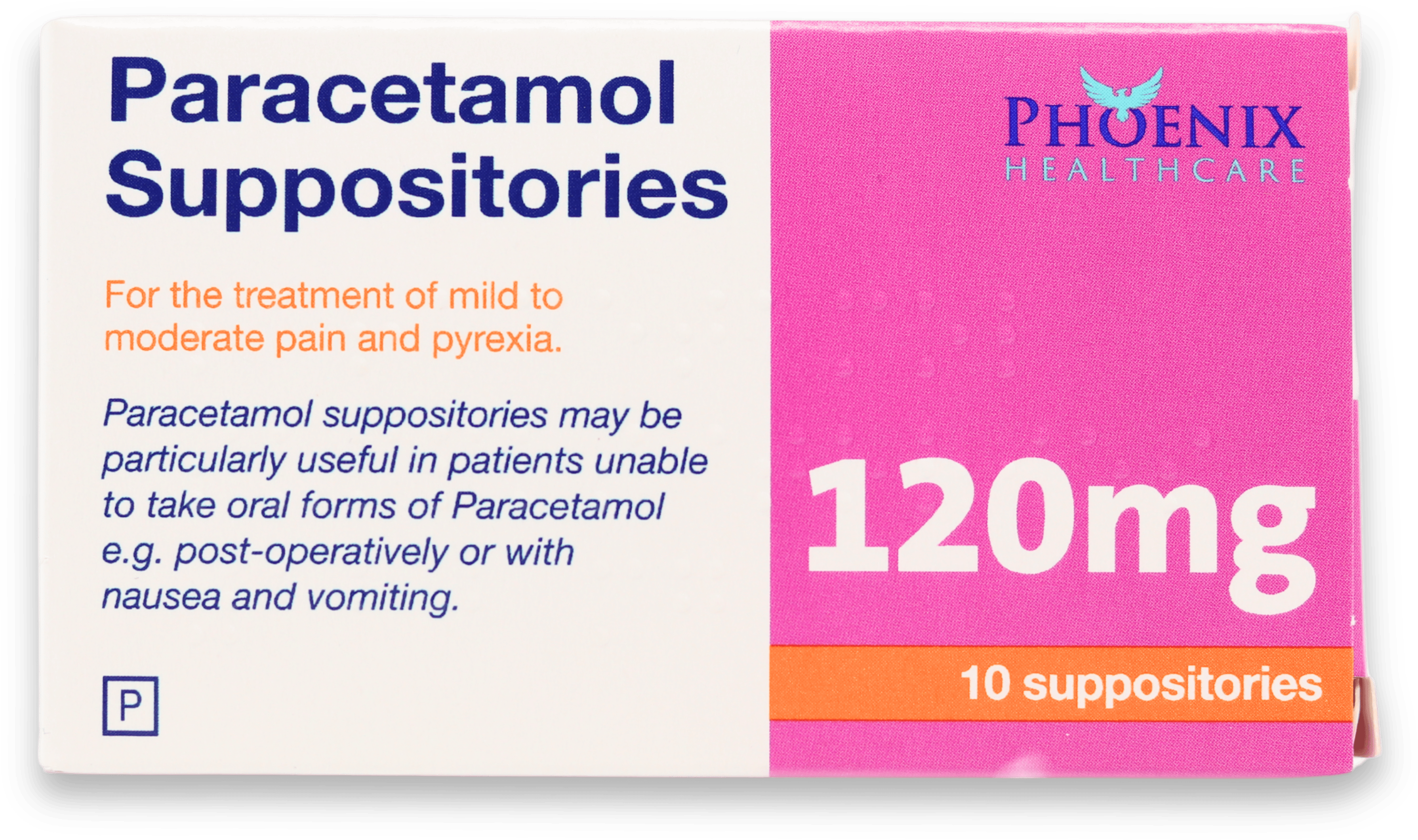 Phoenix Healthcare Paracetamol Suppositories 120mg 10 Pack