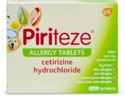 Piriteze Allergy Cetirizine 30 Tablets