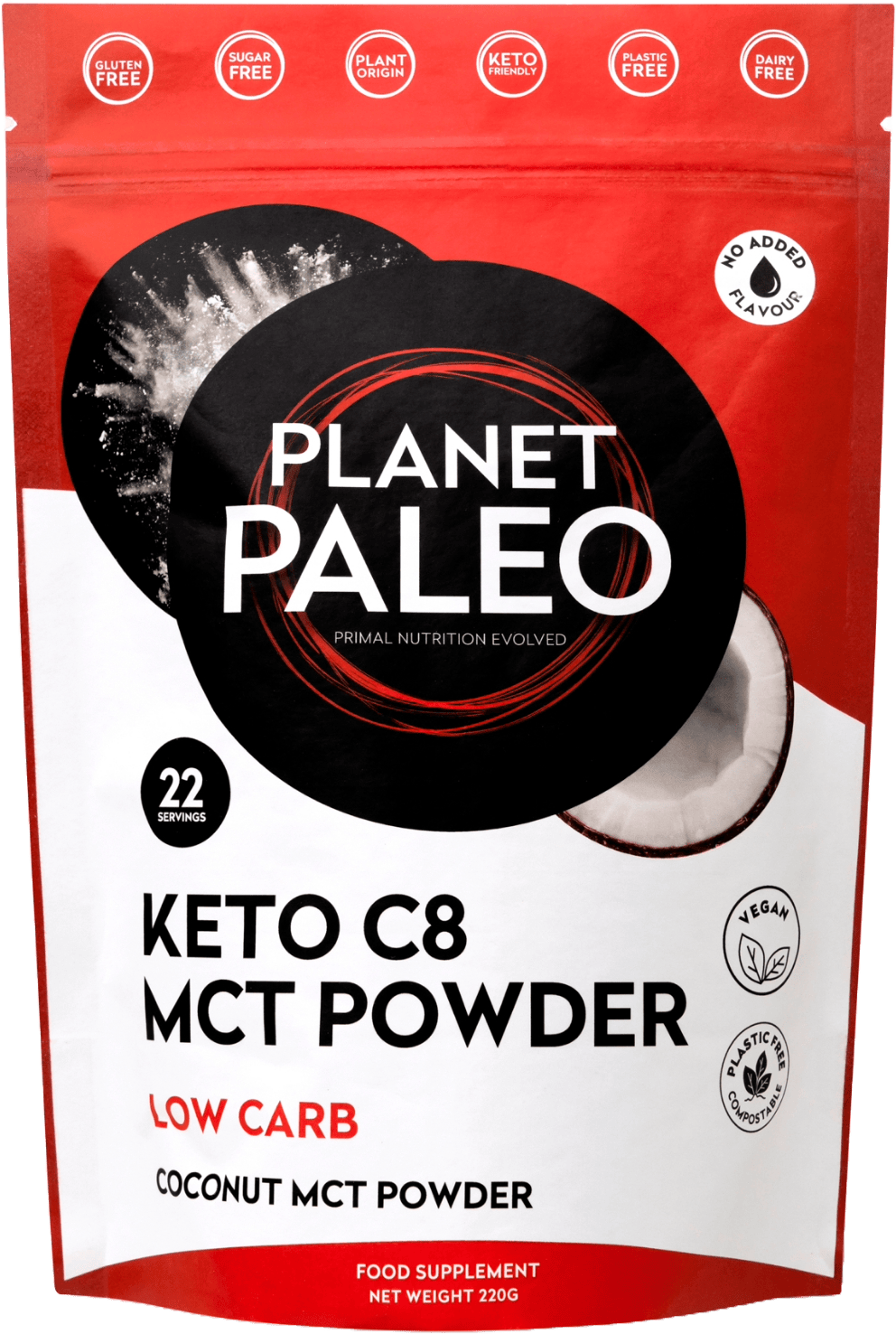 Planet Paleo Keto C8 MCT Powder 220g