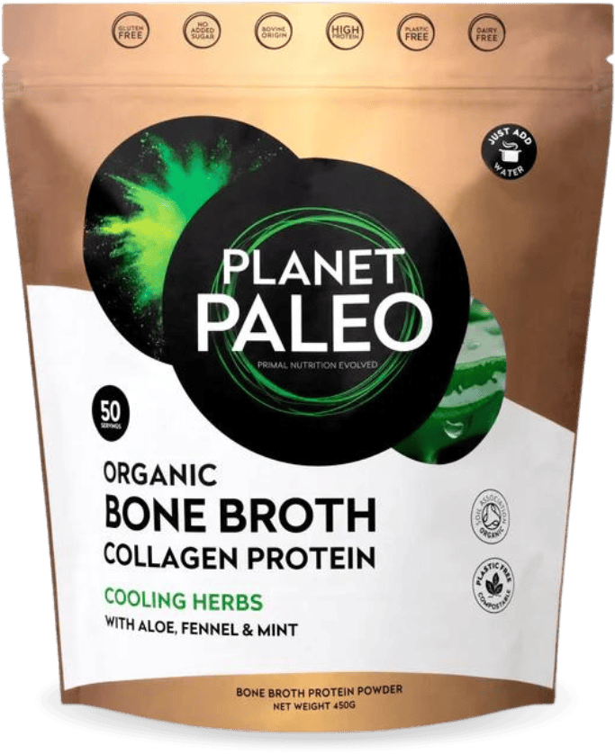 Planet Paleo Organic Bone Broth Collagen Protein - Cooling Herbs 450g