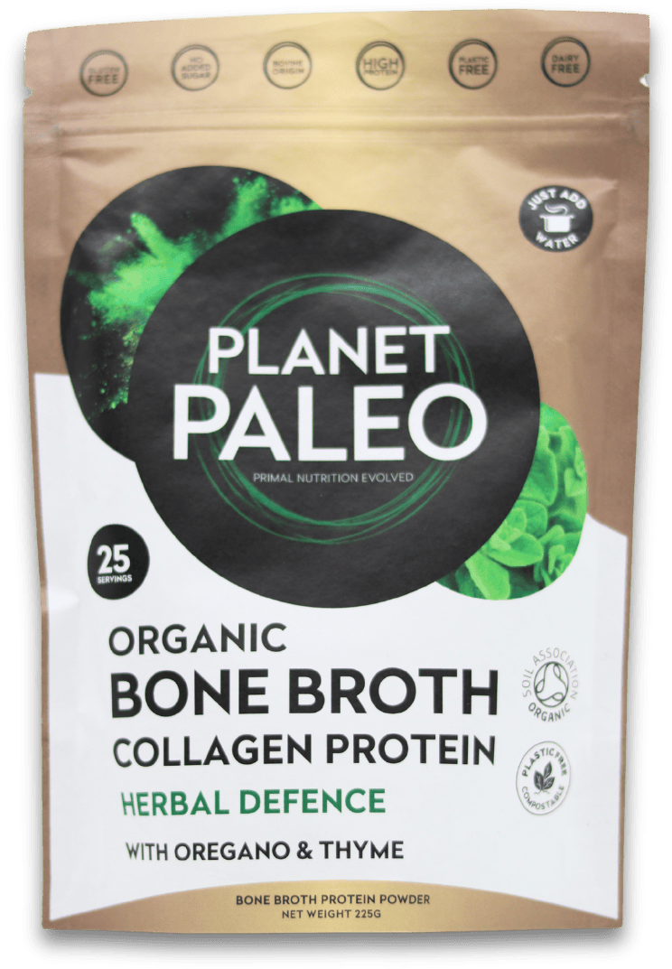 Planet Paleo Bone Broth Collagen Protein Herbal Defence 225g