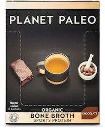 Planet Paleo Organic Bone Broth Sports Protein Chocolate 10 Sachets