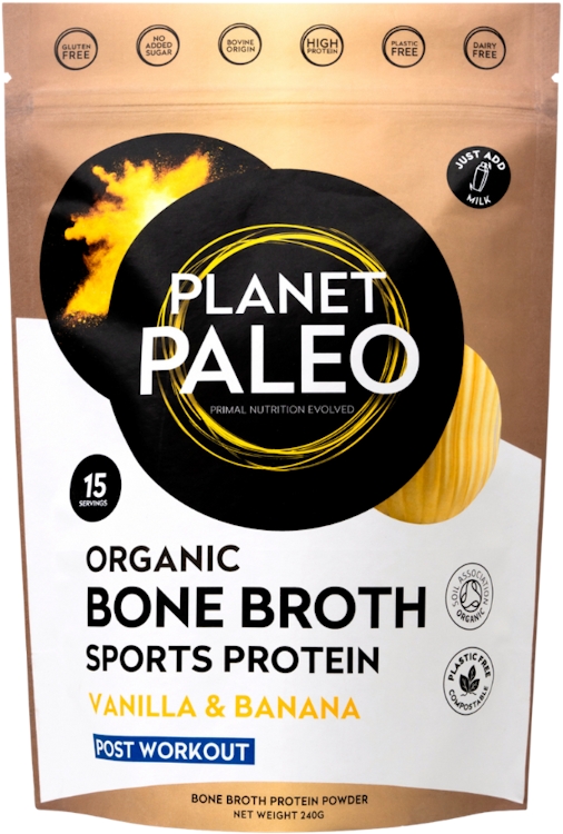 Planet Paleo Bone Broth Sports Protein Vanilla & Banana 240g