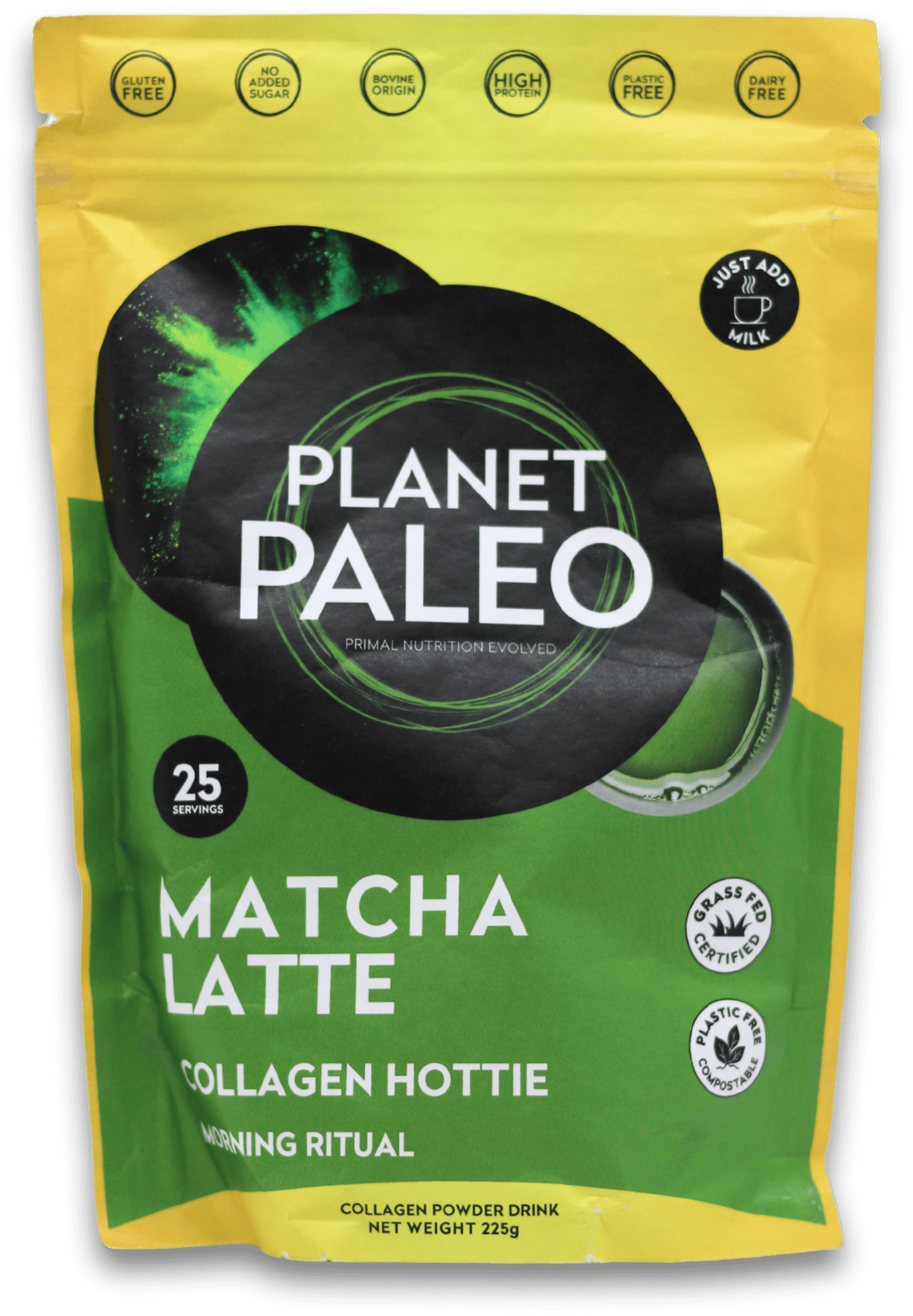 Planet Paleo Pure Collagen Matcha Latte 225g