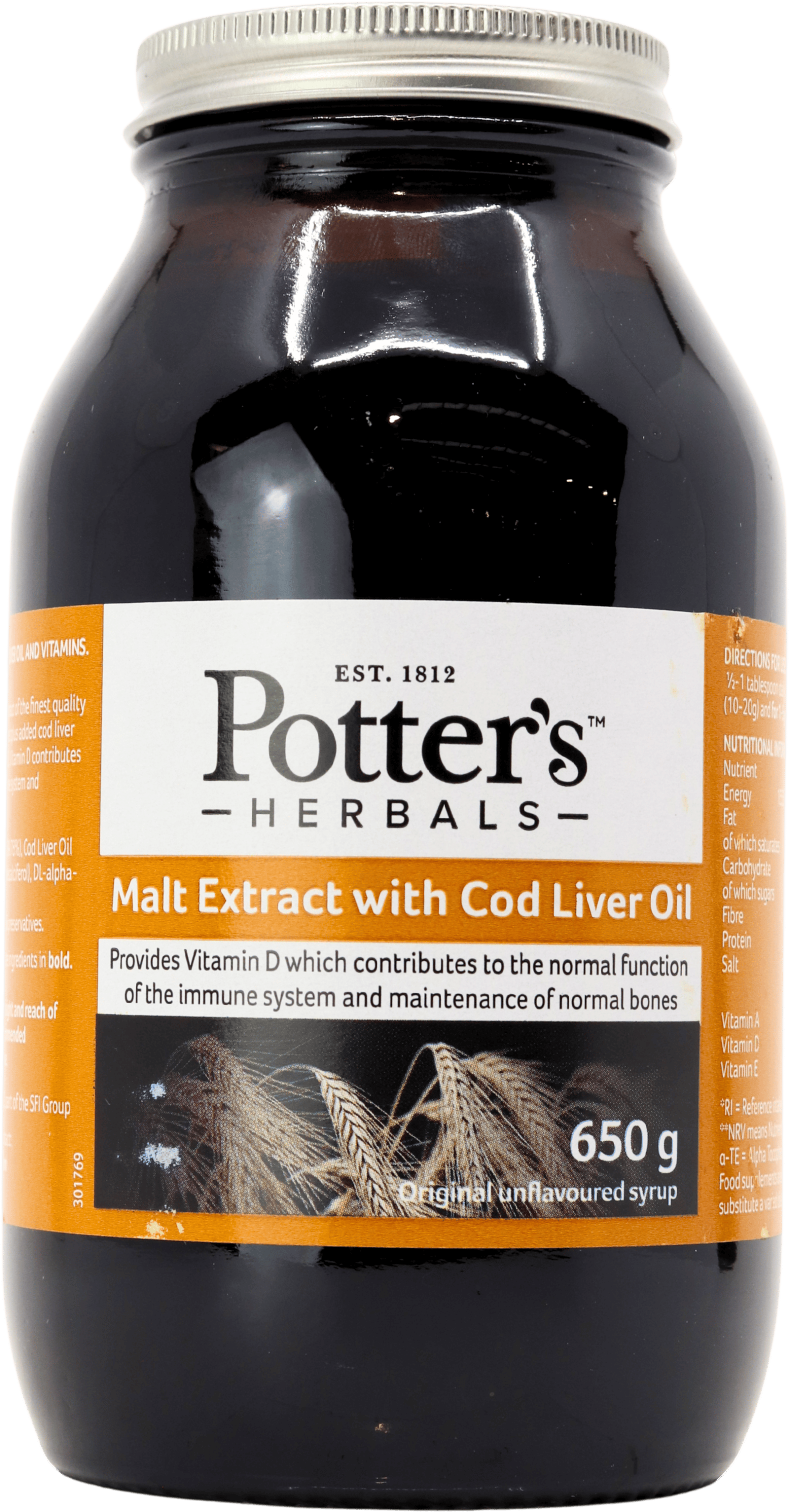 Potters Malt Extract with Cod Liver Oil 650g