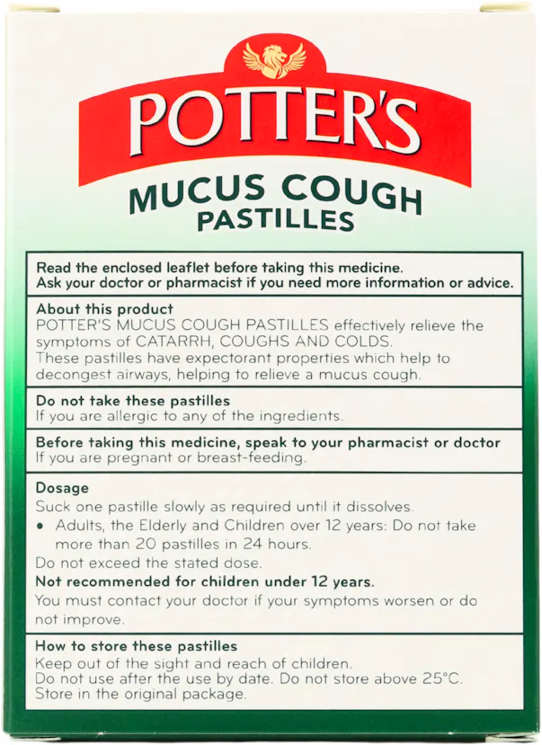 Potters Mucus Cough 20 Pastilles - 2