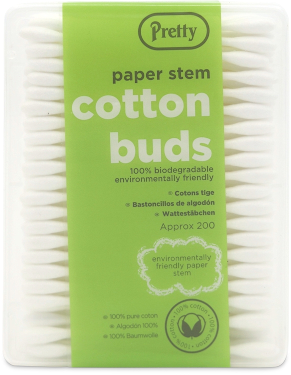 Pretty Paper Stem Cotton Buds Box 200 pcs