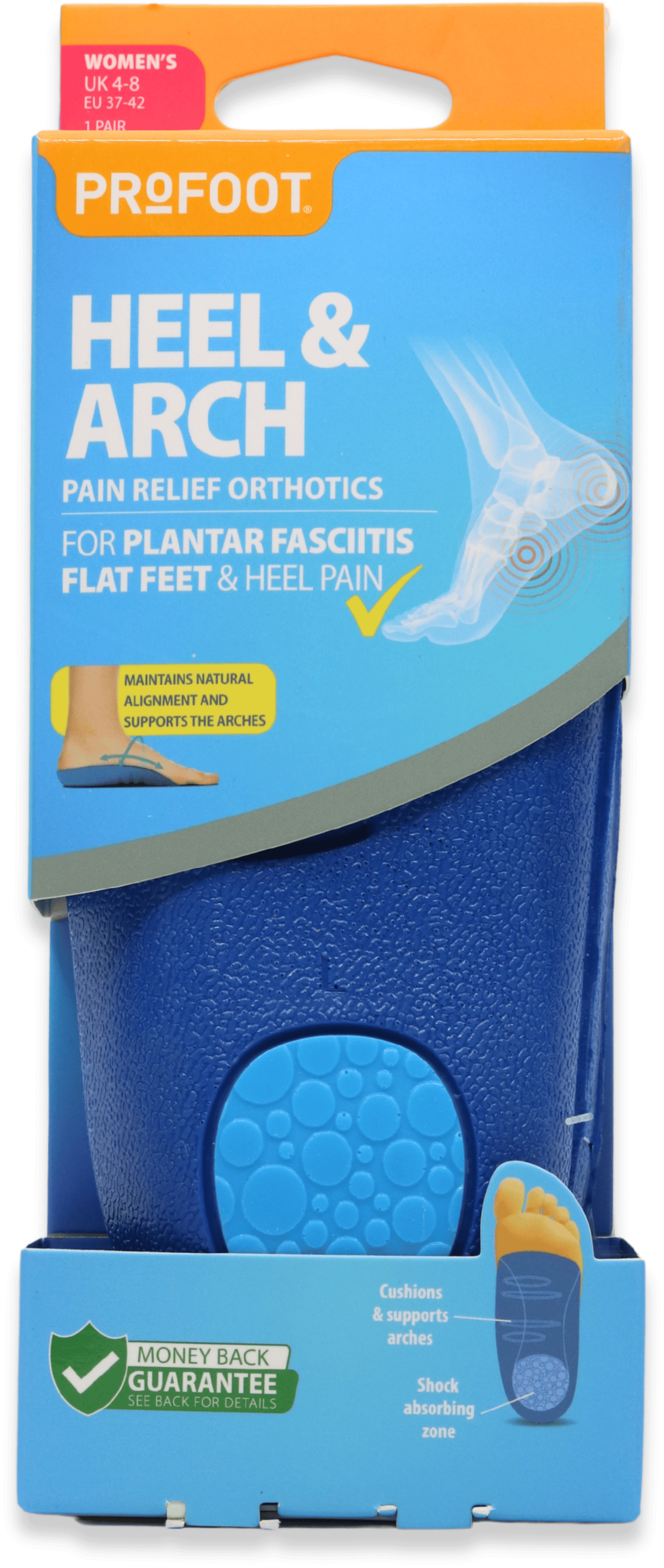 Profoot Women's Heel & Arch Pain Relief Orthotics 1 Pair