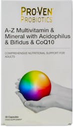 ProVen Probiotics-A-Z Multivitamin & Mineral with Acidophilus & Bifidus & Cq10 30 Capsules